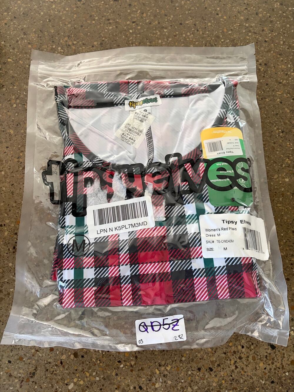 NWT Tipsy Elves Women's LS Red Plaid Holiday Party Dress Sz M
